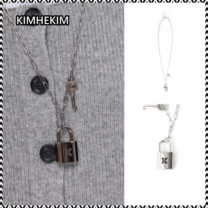 KIMHEKIM Lock Key Pendant Small Chain Necklace