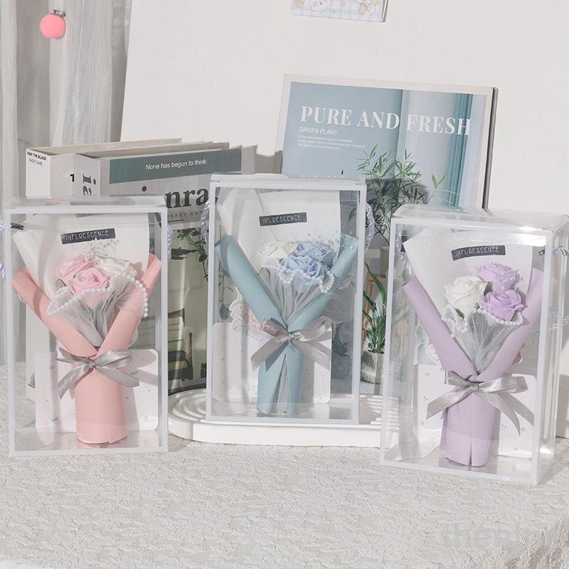 タイムセール母の日 ソープフラワー ギフト 花 プレゼント スタンディング 永生花 ケース付きブーケ 誕生日 プレゼント ホワイトデー 卒業 花束 入学 引っ越し 記念品 退職母の日 ソープフラワー