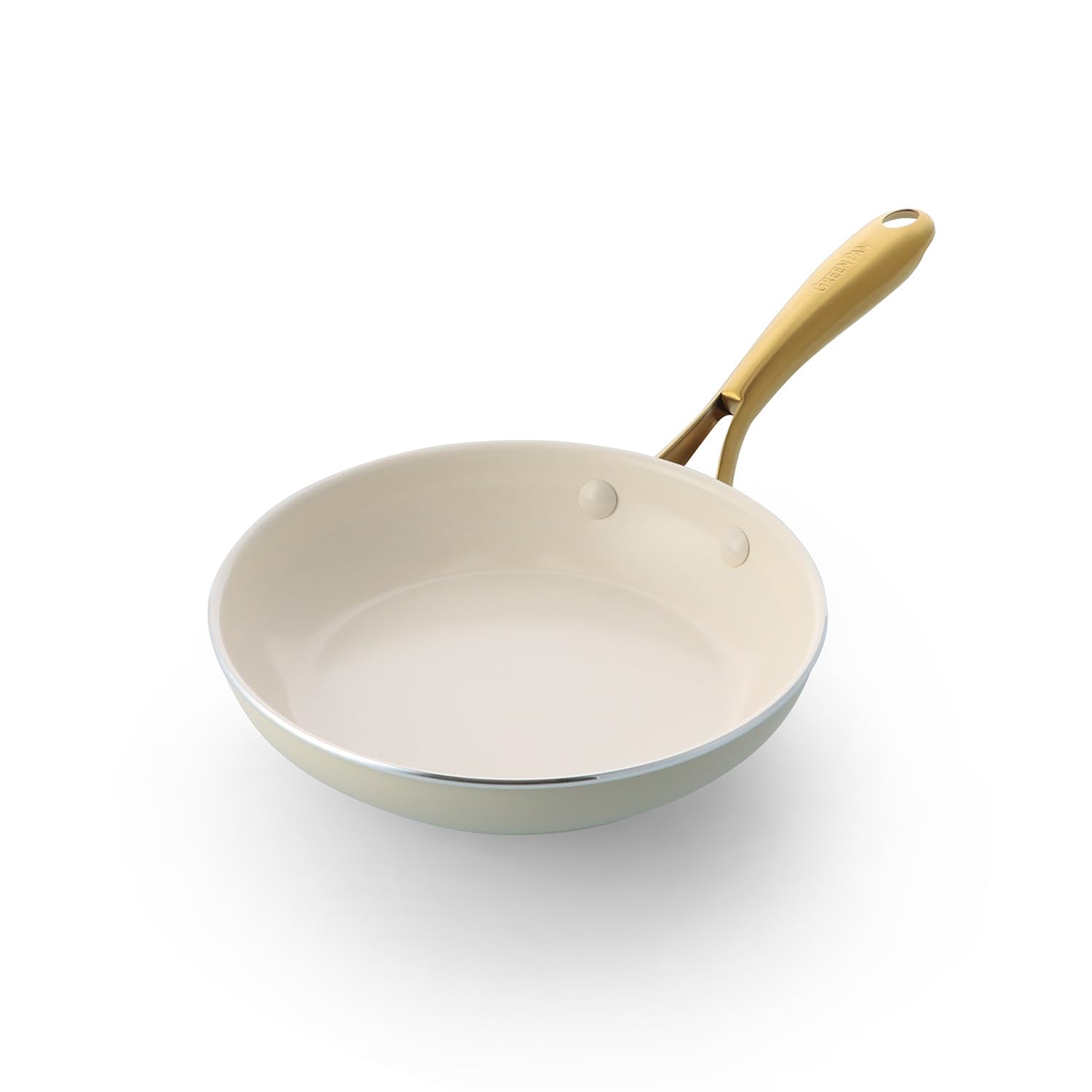 グリーンパン(Greenpan) GREENPAN ストゥディオ studio クリームホワイト 有害物質を一切含まない砂由来のミネラル成分のセラミックコーティング フライパン 20cm IH ガス