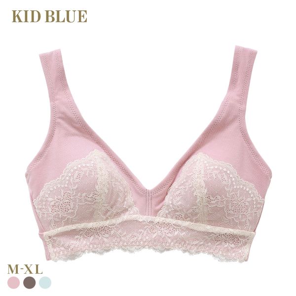 キッドブルー 25レーシーベアフライス ノンワイヤー ブラジャー ソフトブラジャー 三角ブラ ブラレ
