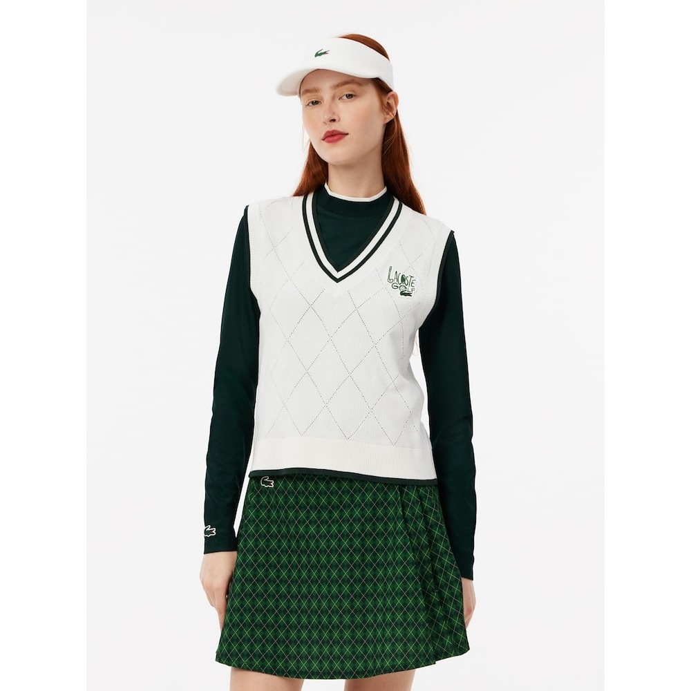 LACOSTE 女性用アーガイルパターンゴルフベスト AF2763-54N 0LP Q2NAF2763-54N0LP
