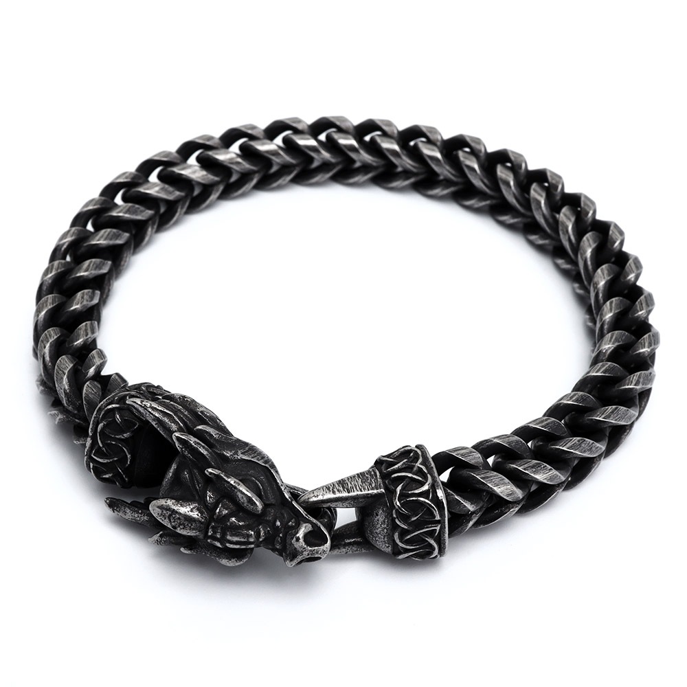 ステンレス ドラゴンブレスレット 龍 [b798]