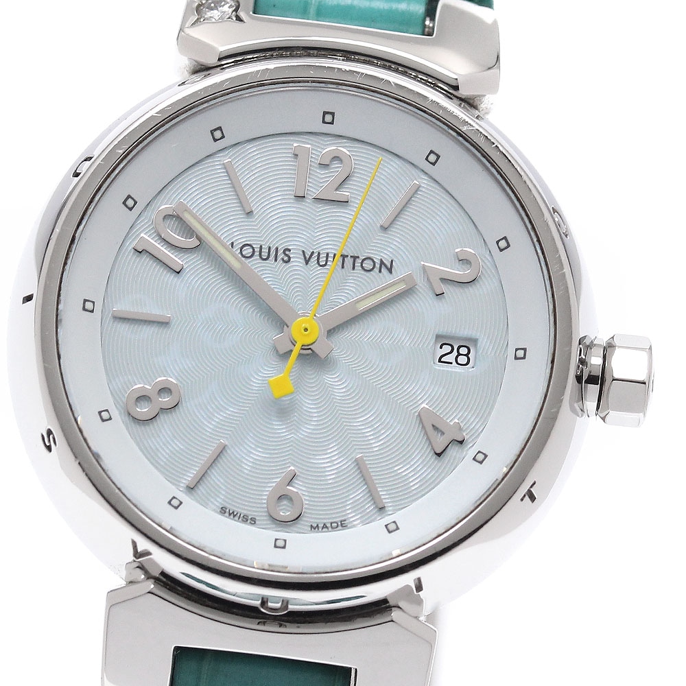 ルイ・ヴィトン LOUIS VUITTON Q121V タンブール デイト クォーツ レディース _941309【中古】