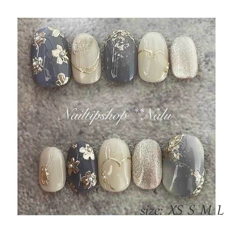 ネイルチップ 手作りネイルチップ 和風ネイルチップ 桜 菊 波 金継ぎ 蒔絵 京都 オーダーメイドネイル ハンドペイントネイル 【手作りネイル】オーダーメイド手作り ジェルネイル ネイルシール セルフ