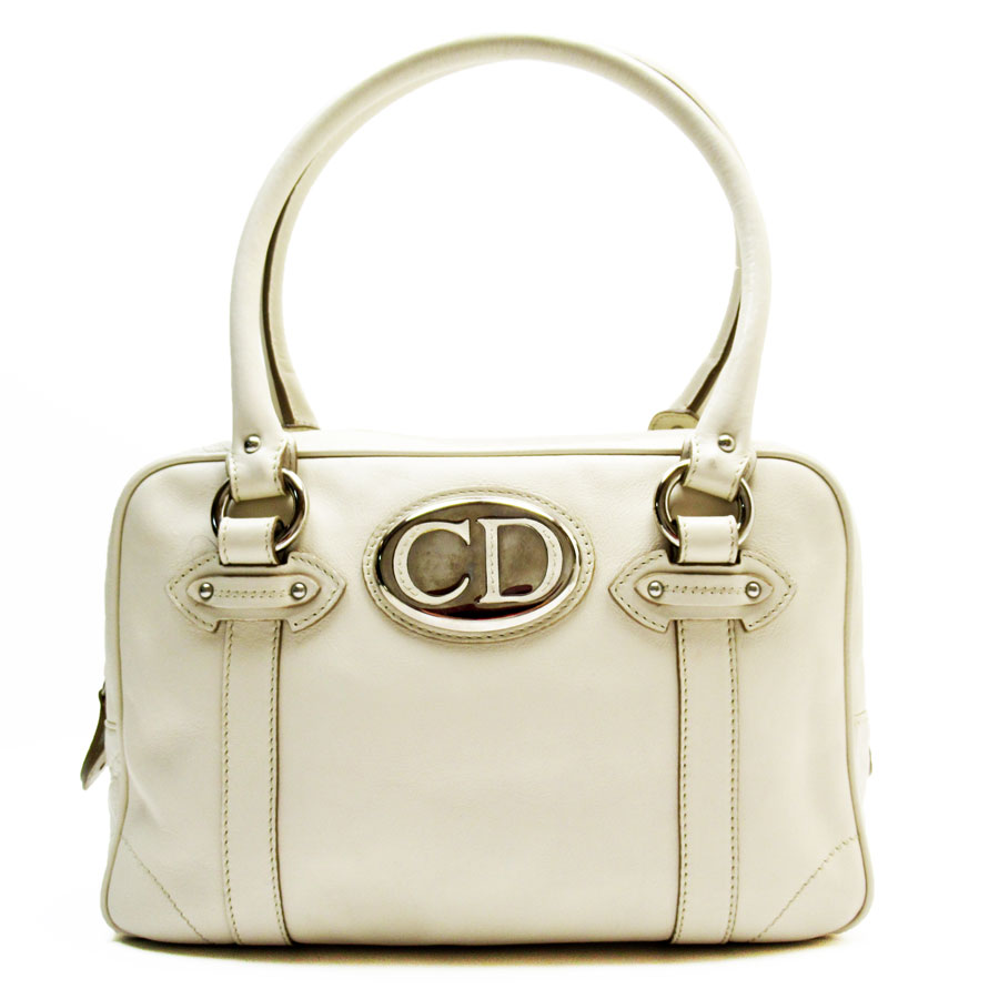 クリスチャンディオール Christian Dior ハンドバッグ レザー アイボリー レディース t19528g