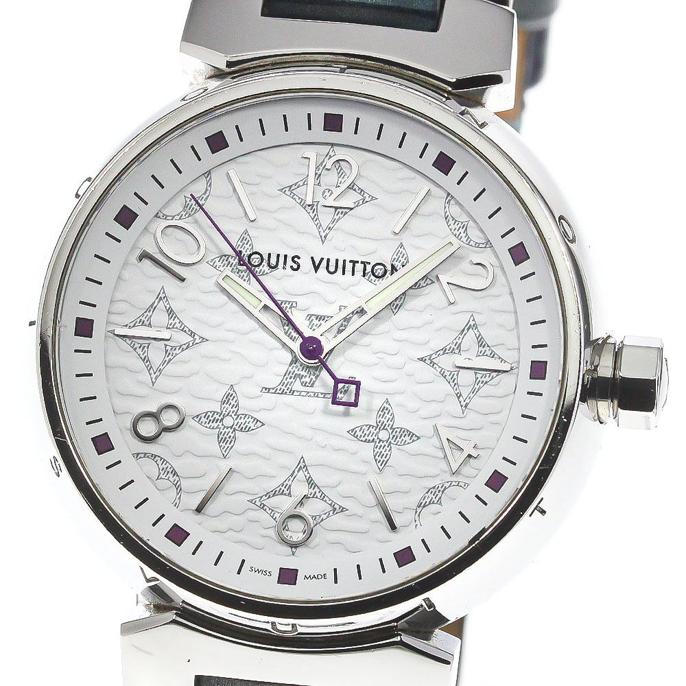 ルイ・ヴィトン LOUIS VUITTON QA116 タンブール モノグラム クォーツ レディース 箱・保証書付き_770580【中古】 102,685円
