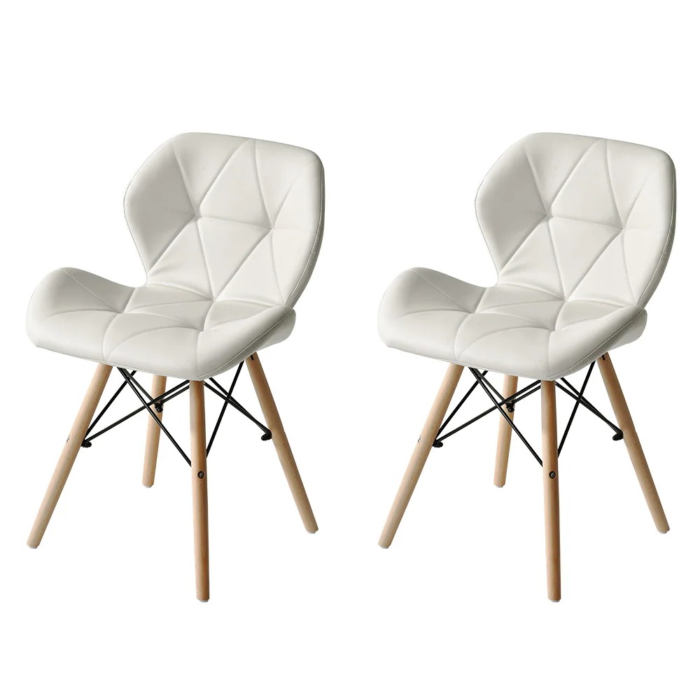 【ホワイト2脚】イームズチェアー ダイニングチェア クッション PU 正規品　レーダーチェア 北欧 リプロダクト