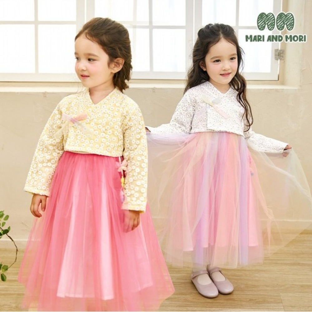 [ウォルトンキッズ] レインボーバタフライ韓服セット