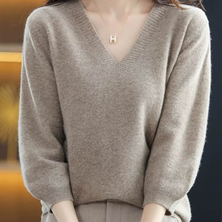 レディース トップス セーター プルオーバー 7分袖 Vネック カシミヤ かわいい 大人可愛い きれいめ シンプル カジュアル 上品 おしゃれ かっこいい レトロ こなれ感 ラフ 個性的 主役級 存在