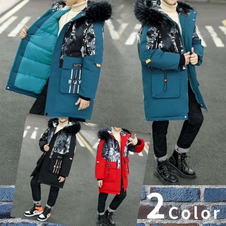 定番のお歳暮＆冬ギフト ブルゾン フードファー 中綿ジャケット 男の子 キッズ 中綿コート ジャンパー 韓国 アウター 秋冬 ジャンパー・コート・ ジャケット カラー:1 - www.bsfk.com