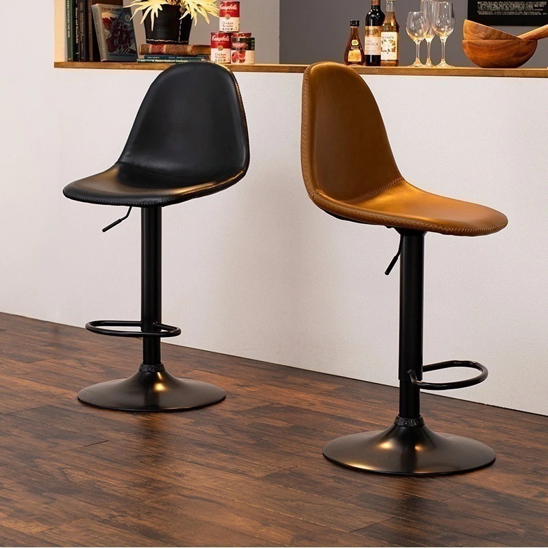 カウンターチェア ハイチェア 北欧モダン レザー バーチェア スタンドチェア フットレスト 椅子 チェア バースツール いす イス 座面高58-79cm 9,255円