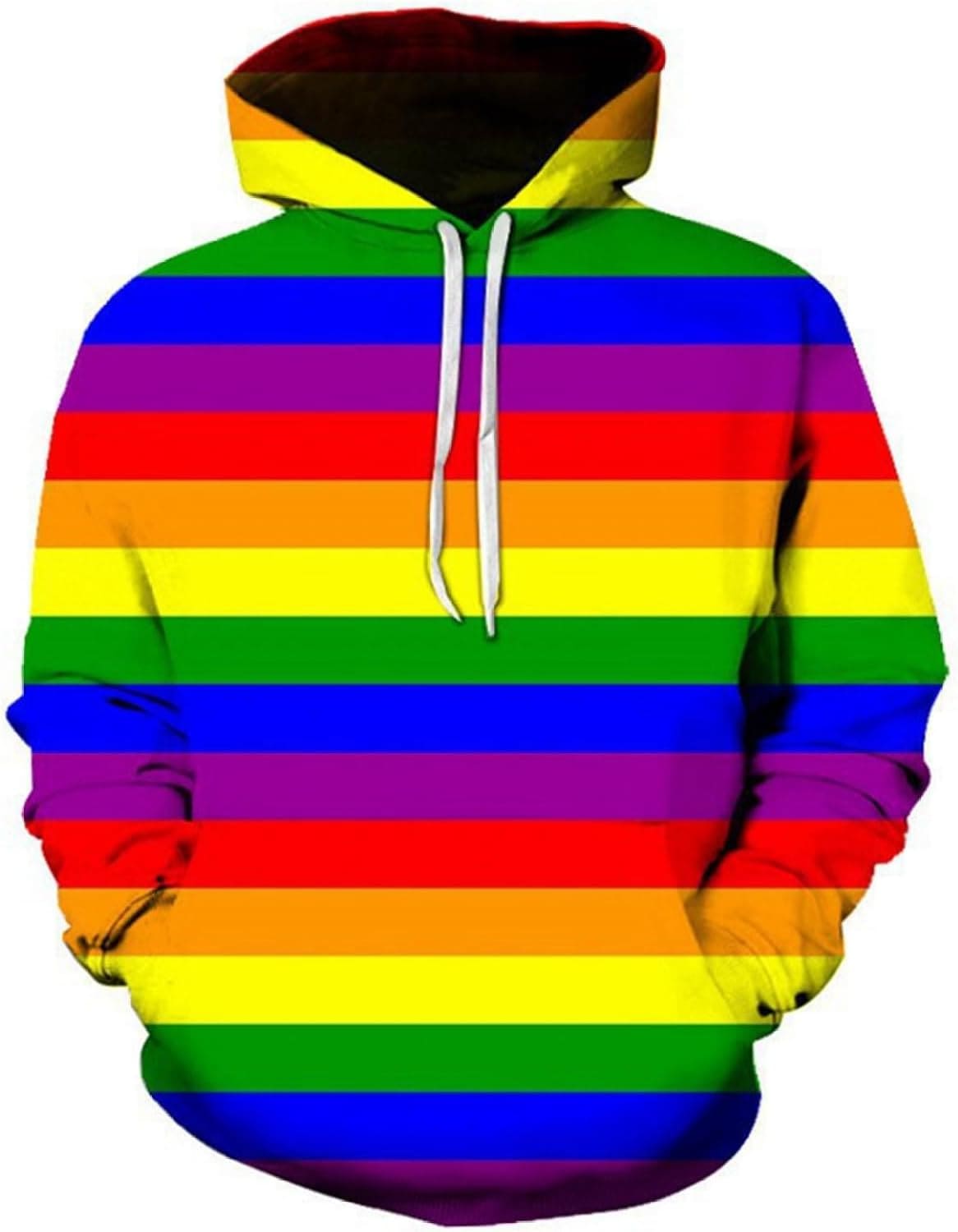 プルオーバー フード付き パーカー 3Dプリント フードパーカー 虹色 レインボー メンズ 秋 長袖 トレーナー お揃い ベーシック 柔らかい オーバーサイズ 快適 カジュアル ストリート 贈り物 ア