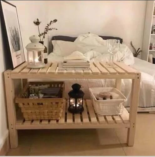 横500mm / 600mm/800mm 2段棚組み立て式収納棚 木製家具 インテリア　収納