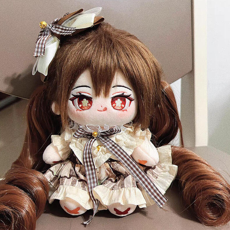 【10cm/15cm/20cm/40cm】着せ替えぬいぐるみ服 着せ替え人形 綿人形 ぬいぐるみ ぬい服 ぬいぐるみ服 人形服 チョコ童話柄プリンセスワンピース 蝶結び髪飾り付き ロリィタ ロリータ