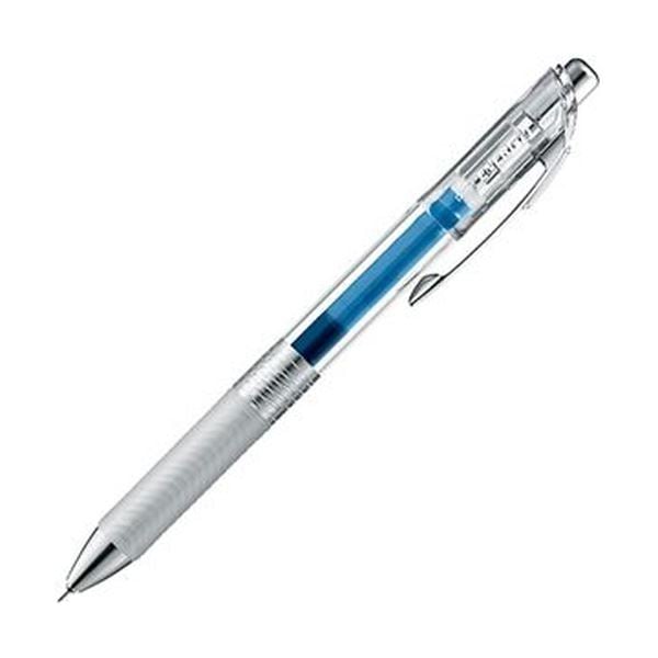 （まとめ）ぺんてる ゲルインクボールペン ノック式エナージェル インフリー 0.4mm ブルー（軸色：クリア）BLN74TL-C 1セット（10本）(×10セット)