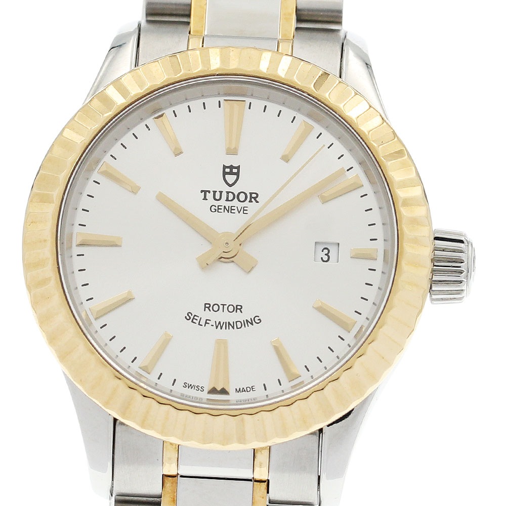 チュードル TUDOR 12113 スタイル デイト 自動巻き レディース 保証書付き_931998【中古】