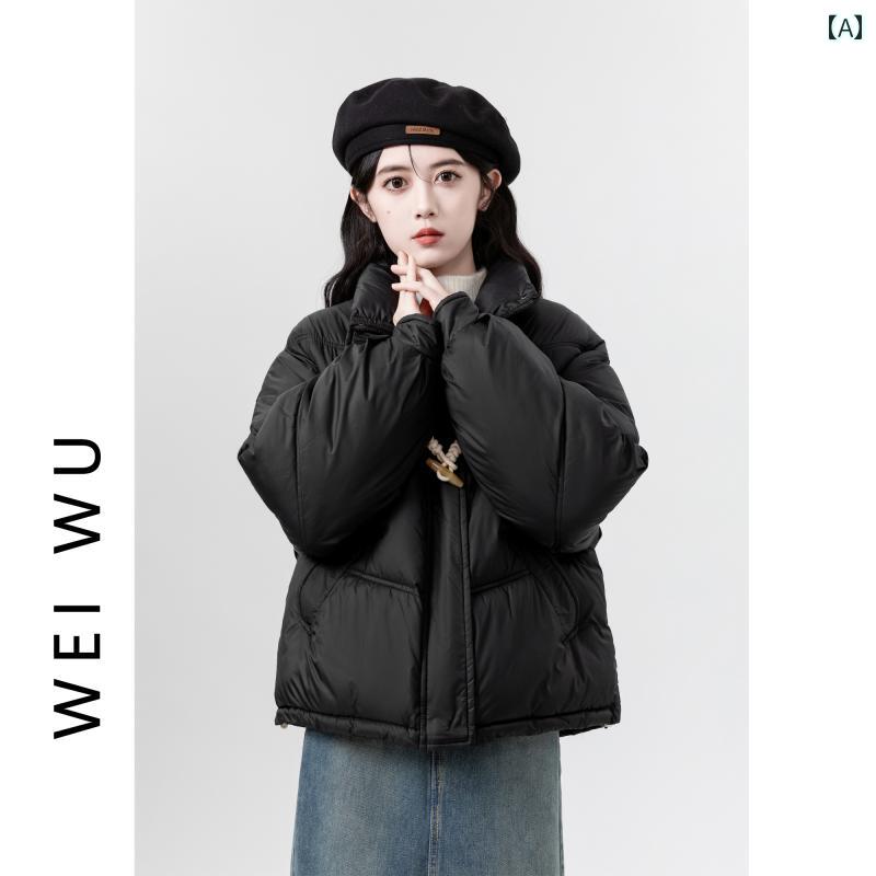 レディース 秋冬 長袖ダウンジャケット アウター モテ服 韓国 かわいい カレッジ ガーリー おしゃれ アップ 暖かい デート イベント レジャー アウトドア 女子会 普段 通勤 通学