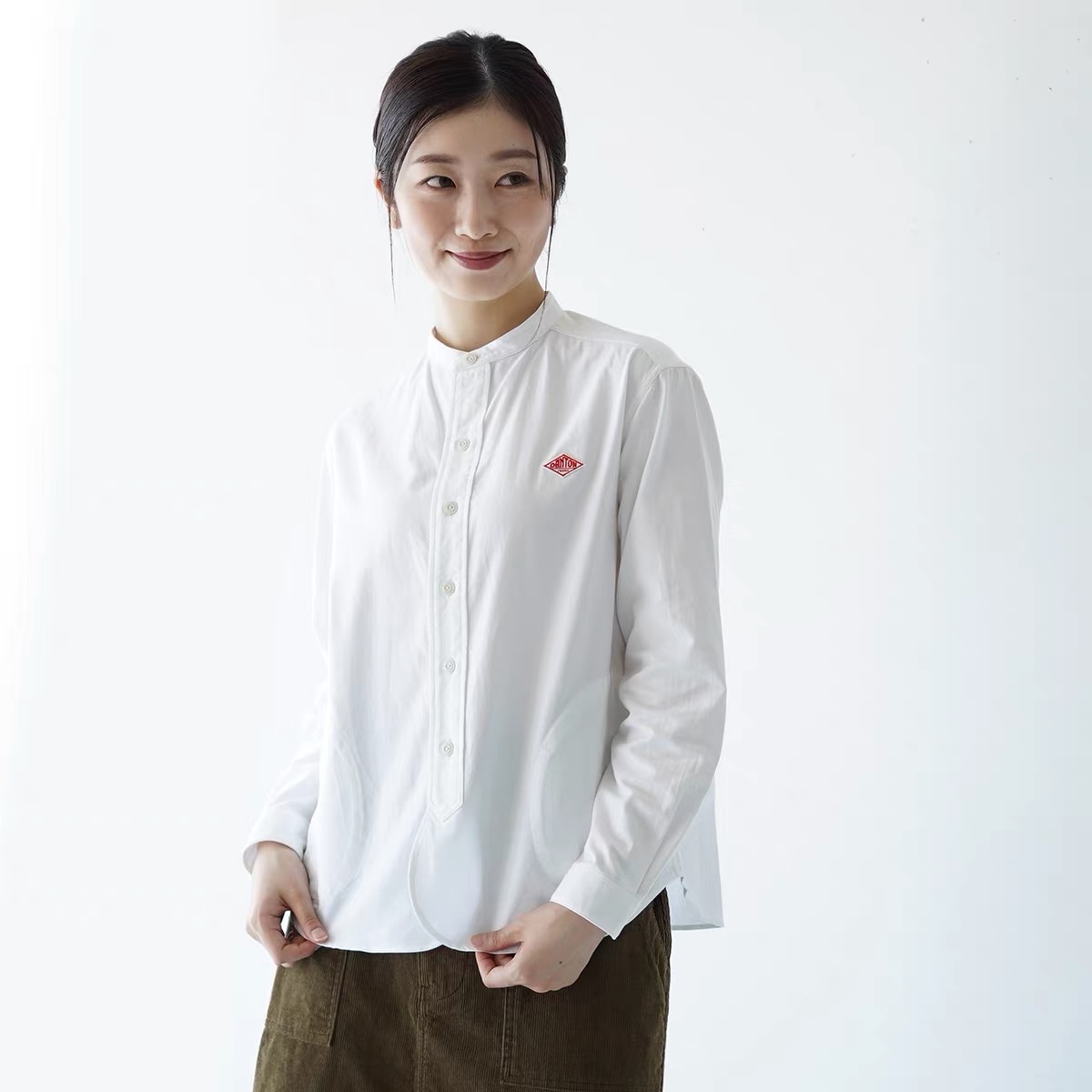 【限定セール中】 ダントン Tシャツ 長袖ブラウス 長袖T レディース 無地 カジュアルシャツ レディースファッション スタンドカラー 無地