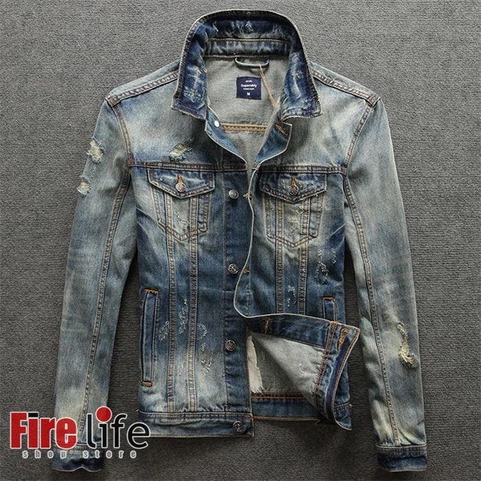 ジャンパー　メンズ デニムジャケット ヴィンテージ　ダメージデニム　ジージャン Gジャン アウター　ビンテージ加工 ジャケット トップス スリム アメカジ　ブルゾン カジュアル 細身 春秋 冬 5,463円