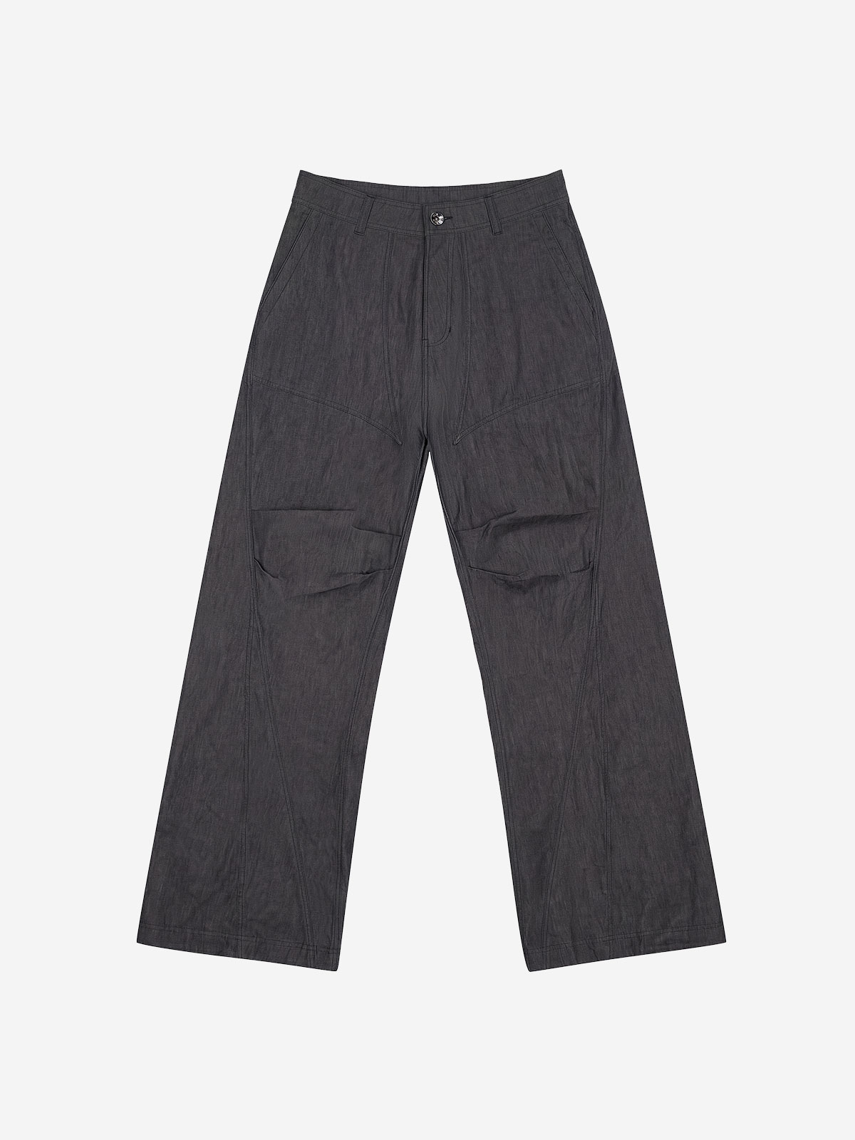 【BLR】26SS Knee Darted Nylon Pants : Dark grey