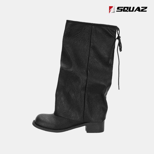 女性ロングブーツ リボンストラップ レザーブーツ SSS702