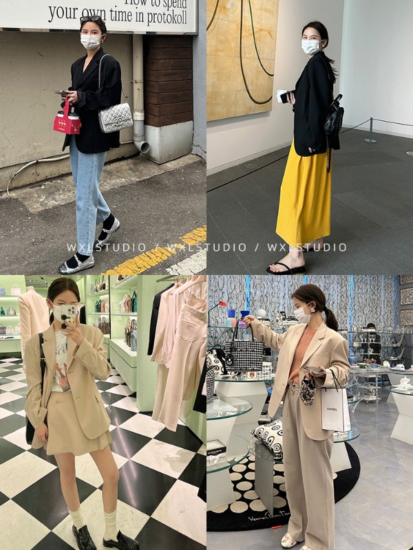 立体シルエットスーツジャケット女性のための 2023 春の新作ワンピースプリーツスカートスーツ 7,399円