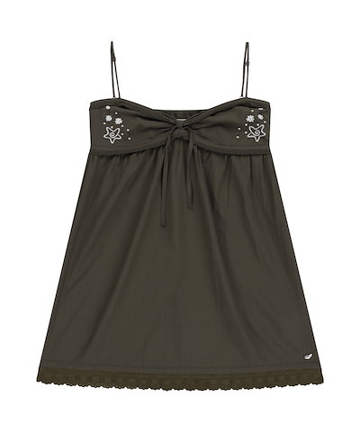 ワンピース COYSEIO 25HS SOLAR STITCH MINI DRESS SOLAR STITCH MINI DRESS BROWN - coyseio