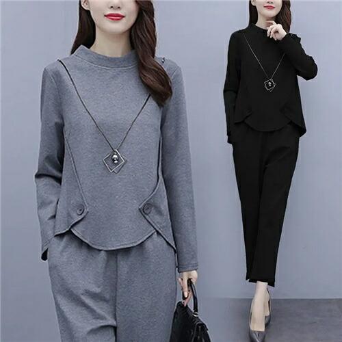 新入荷ジャージグレーブラック上下セットレディースジャージセットアップ長袖おしゃれ上下2点スウェット夏春秋ジャージグレーブラック上下セットレディースジャージセットアップ