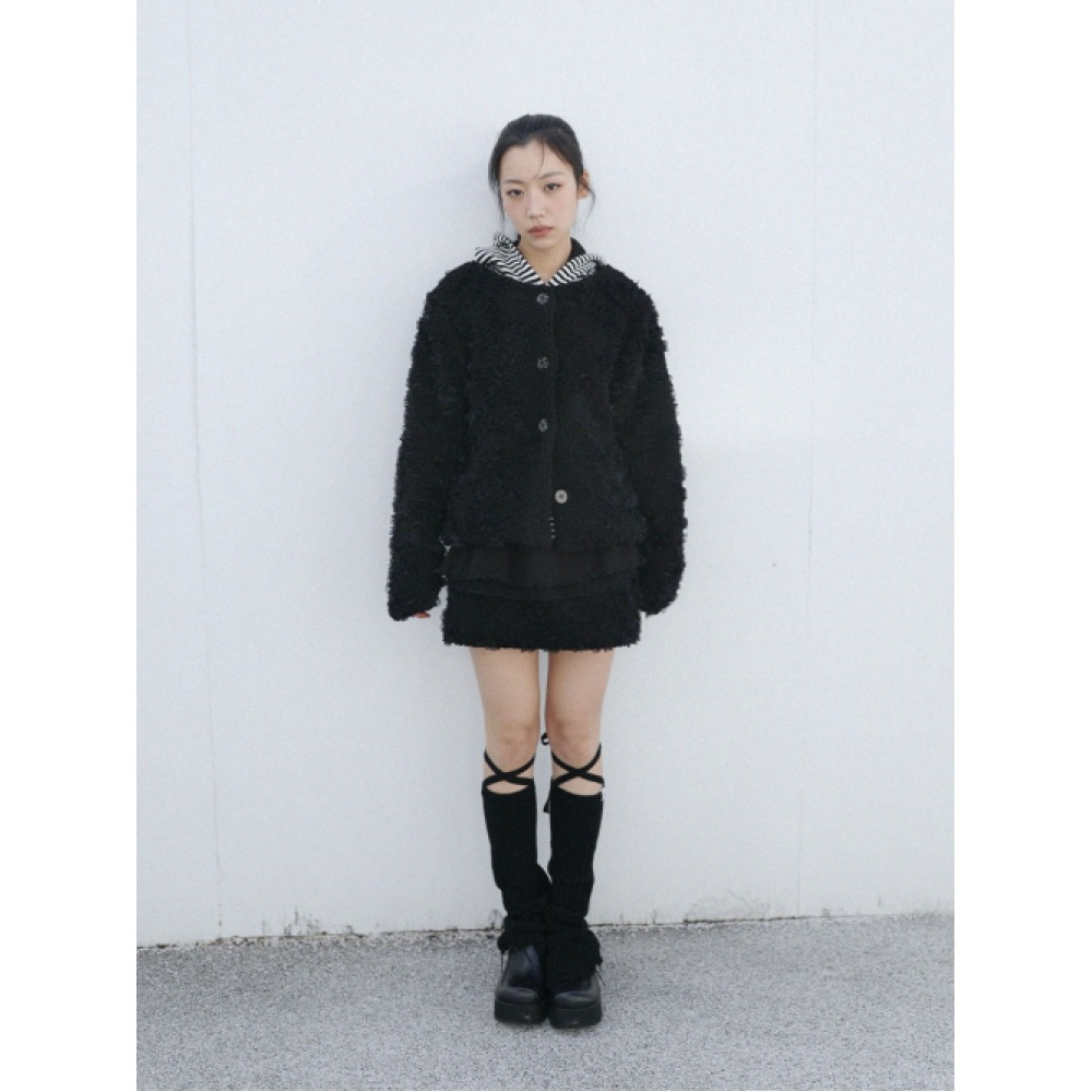 アグリシャドーフリルファーミニスカート (ブラック)