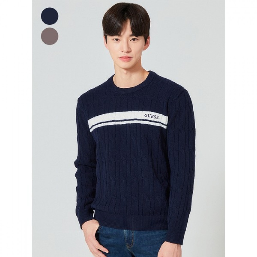 (ゲス) メンズ 2列カラーラウンドプルオーバー NO4SE601