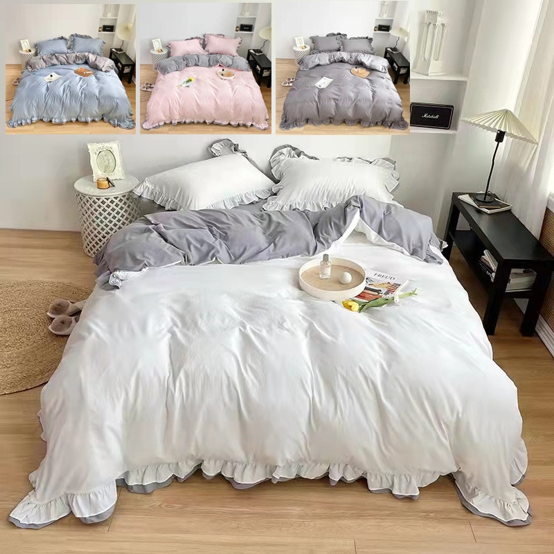 布団カバー シーツセット 高級 ベッド用品 4点セット 掛け布団 枕カバー パッド ワイド布団