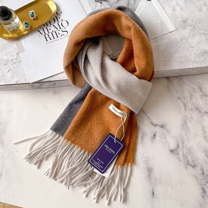 グラデーションカラーの100％カシミヤマフラーお母様中高年のおばあちゃんへの冬の贈り物に