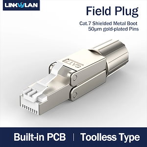 Cat.6/6a/723awgソリッドインストールケーブル用rj458p8cシールドなしフィールドコネクタrj45終端プラグの新発売