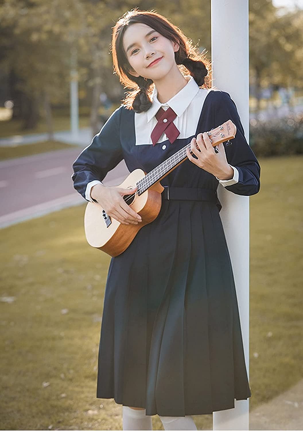本格セーラー服 ワンピース jk 制服 長袖 女子高生 コスプレ 学生服 学園風 3点セット( ワン