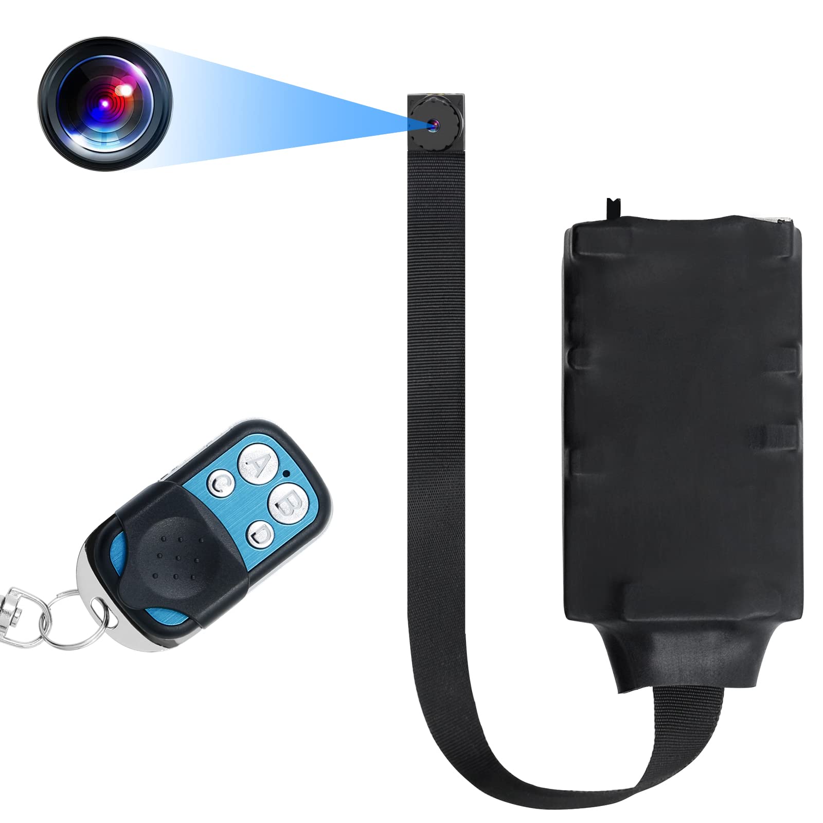 TANGMI 超小型 隠しカメラ DIY スパイカメラ 1080P画質 10時間連続録画 防犯カメラ 動体検知 上書き録画 リモコン付き 携帯便利 防犯用 証拠撮影 日本語取扱書付き モーションのみ