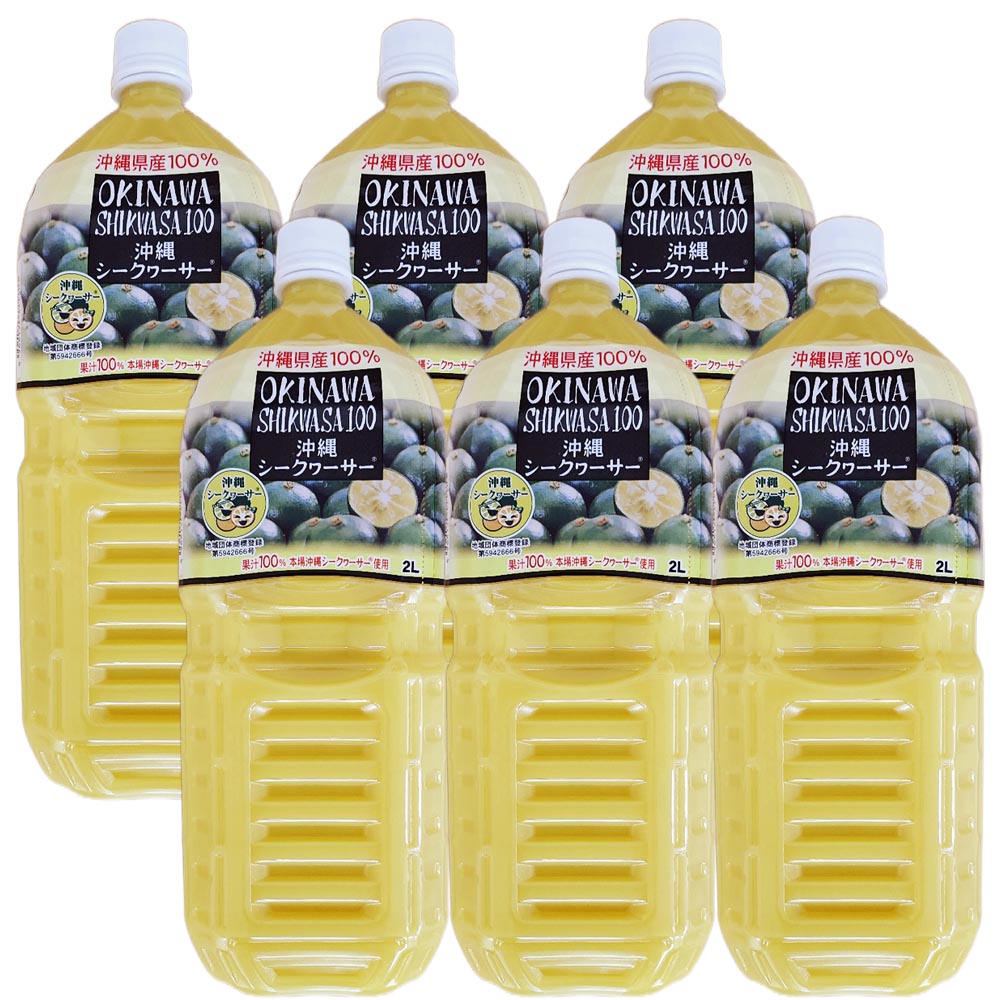 沖縄シークヮーサー100％ 2L×6本セット 優良県産品
