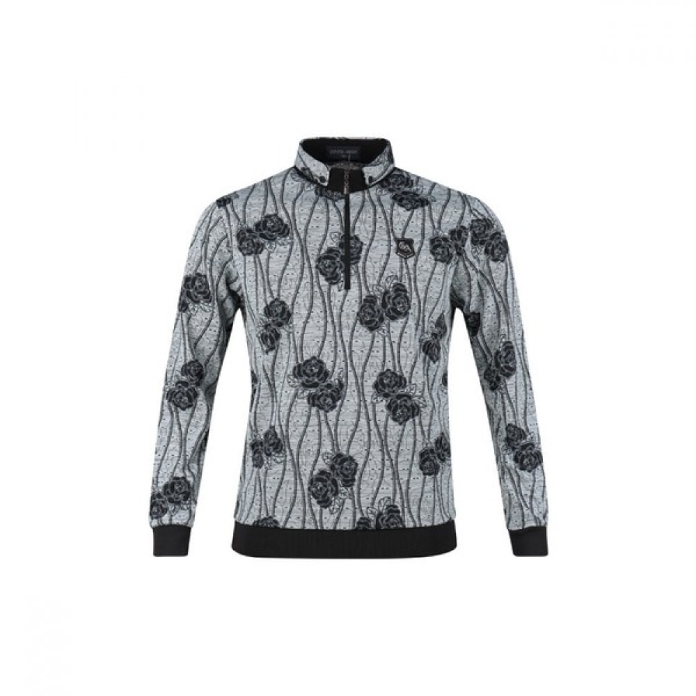 (ラックスゴルフ) ラックスゴルフグッドマンメンズジャカードハーフジップアップ長袖ゴルフシャツ YG4S401