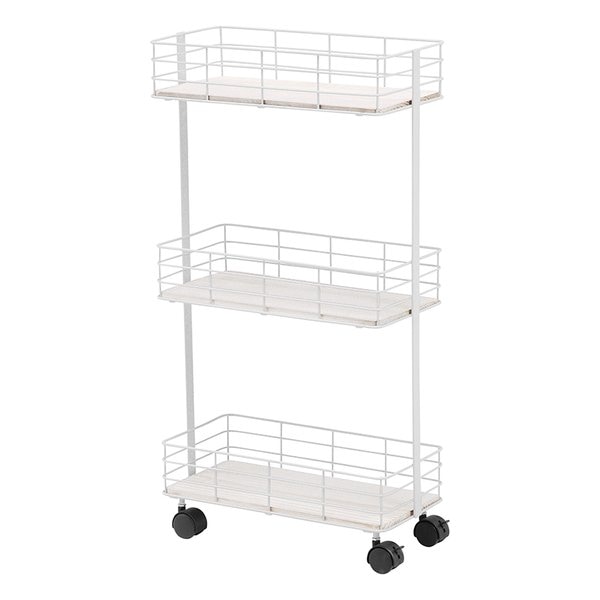 ラック 3段・ホワイト 幅40.5cm キッチンワゴン 収納 キャスター付き スリム KR-3855WH 5,314円