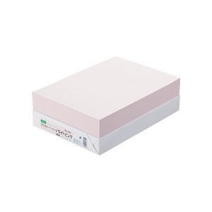 （まとめ）TANOSEE αエコカラーペーパーII A4 ライトピンク 1冊（500枚） [x5]