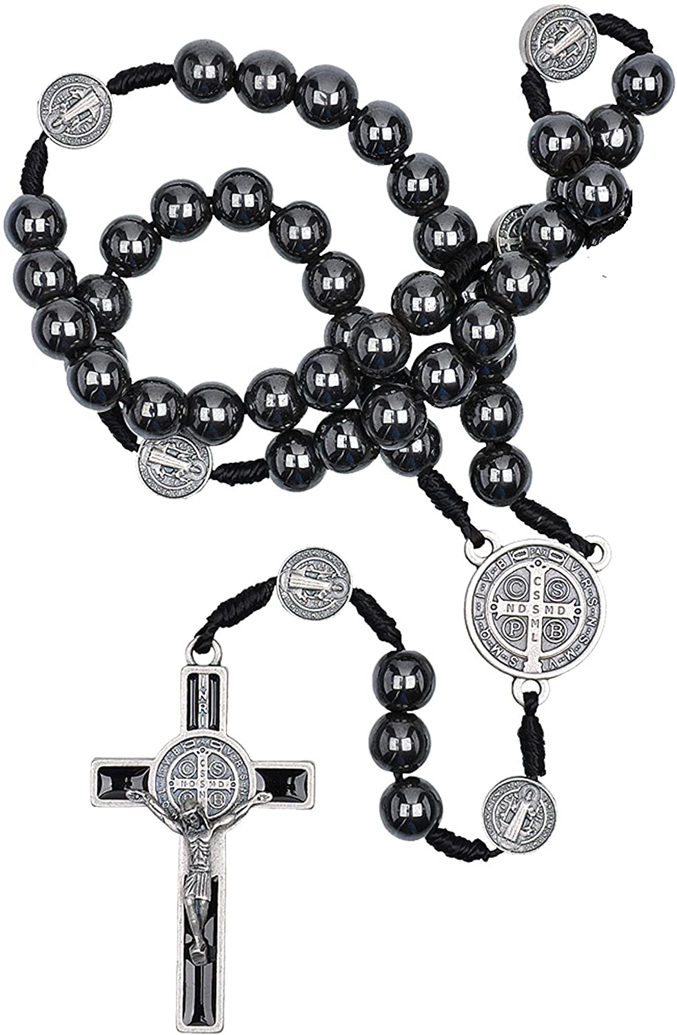 【本日限定価格】 Intercession ヘマタイト ブラジル製 ロザリオ ヘマタイト 14