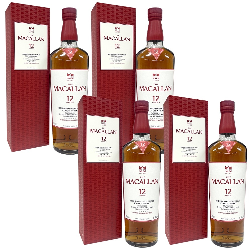 [正規品] ザ マッカラン 12年 シェリーオーク 40度 700ml 4本セット / ギフトBOX入り スコットランド シングルモルトウイスキー お酒