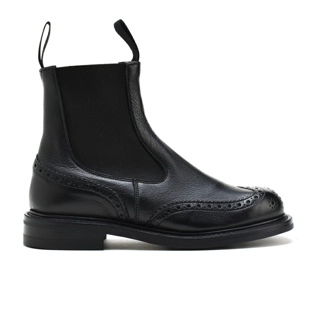 トリッカーズ チェルシーブーツ レディース サイドゴア ウイングチップ ダイナイトソール ブローグ ブラック 黒 TRICKER S ELASTIC SIDED BOOTS[l2754-bo-d]
