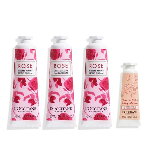 【福袋】ローズハンドクリームアソートセット ローズハンドクリーム30ml×3本にチェリーブロッサムハンドクリーム10ml(ミニサイズ)が入ったセット 男性 女性 人気