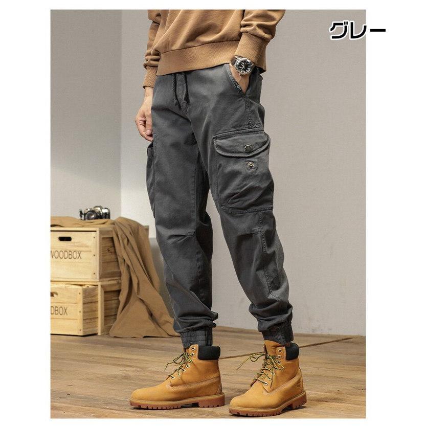 ジョガーパンツ メンズ カーゴパンツ ロング丈 ロングパンツ ウエストゴム パンツ ズボン ボトムス おしゃれ カジュアル 無地 シンプル