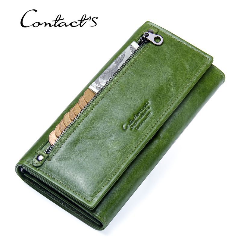 レディースクラッチバッグ多機能ロングセクションヘッドレイヤー牛革女性財布