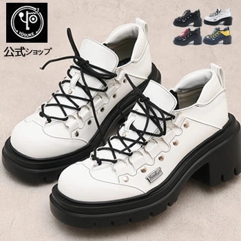 【公式SHOP特典キズ補修液付】 ヨースケ 厚底 レースアップシューズ レディース 8cm ヒール 衝撃のD管デザイン