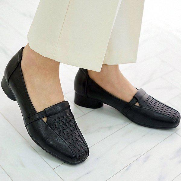 シューズ レザー 女性 レディース 靴 フォーマル 短靴 ローファー フラットシューズ 4cm sjpe s 2028_P418499374