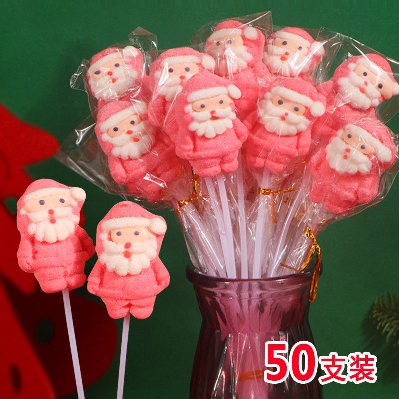 クリスマスマシュマロロングスティックかわいいグミデコレーション漫画雪だるまキャンディアクティビティスナックギフトサンタクロース