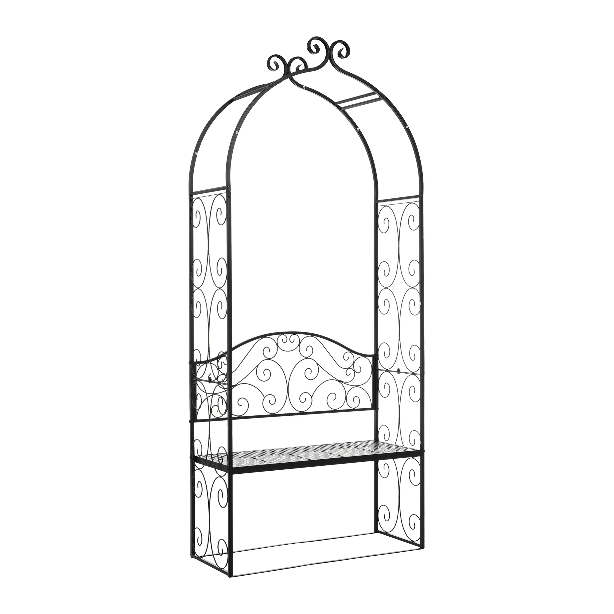 [国内即発送]ガーデンベンチ 2人掛け ガーデンアーチ ローズアーチ 園芸 ガーデニング用品 ガーデン ファニチャー スチール 鉄製 薔薇アーチ 外 園芸用品 アーチ ガーデニング 花立て 庭園 おし