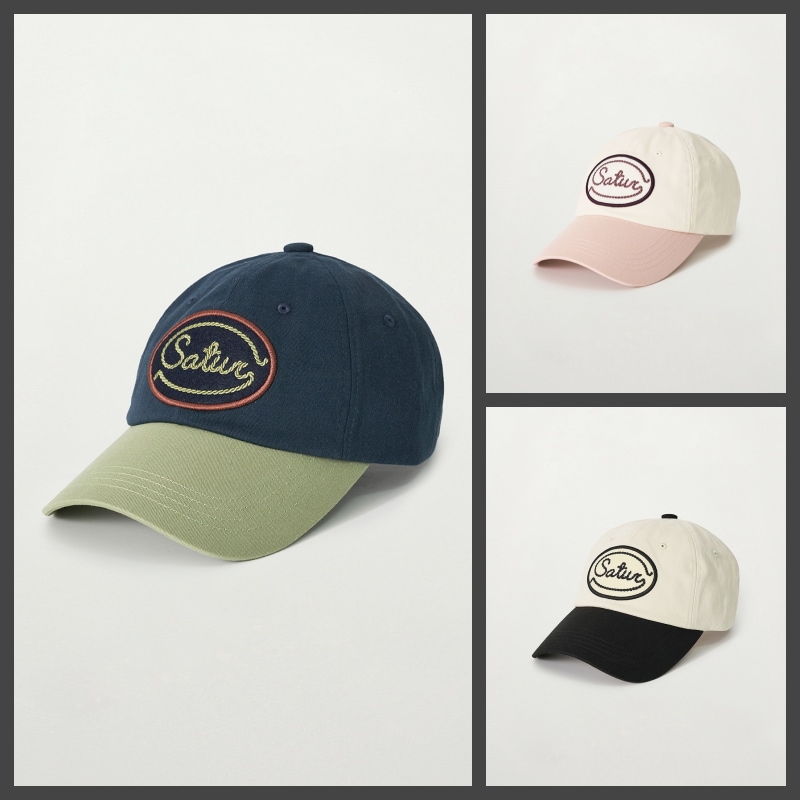 【SATUR】26SS WAPPEN COLOR BLOCK BALL CAP : 3COLORS